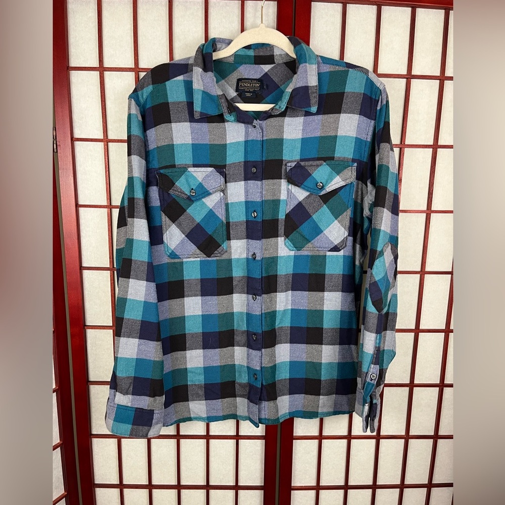 Pendleton Teal cotton flannel